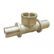 Тройник с внутренней резьбой Varmega Slide-fit VM51119, 32х1", латунный, аксиальный